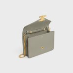 WALLET ON CHAIN MARGO IN SHINY CALFSKIN GREEN CLAY - Image 4